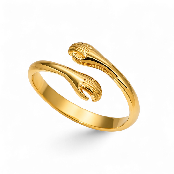 Embrace Ring in 18 Karat Gold-Plated Titanium
