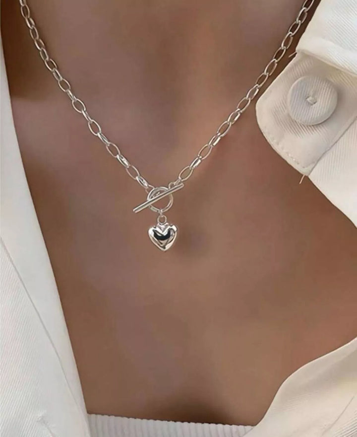 Sterling Silver Bubble Heart Necklace