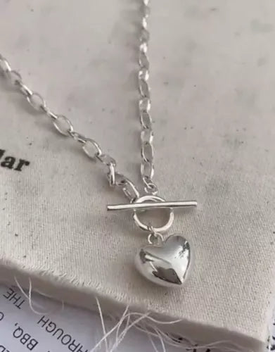 Sterling Silver Bubble Heart Necklace