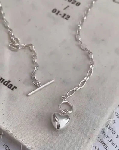 Sterling Silver Bubble Heart Necklace