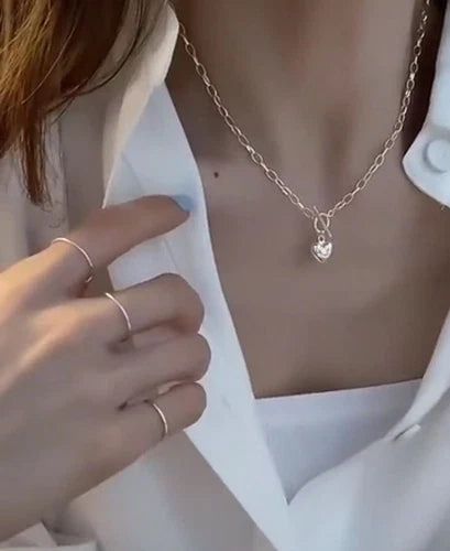 Sterling Silver Bubble Heart Necklace