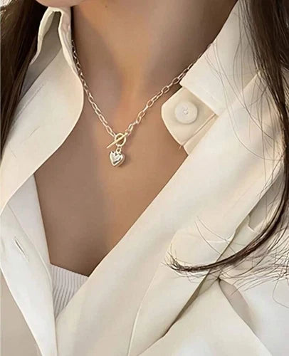 Sterling Silver Bubble Heart Necklace