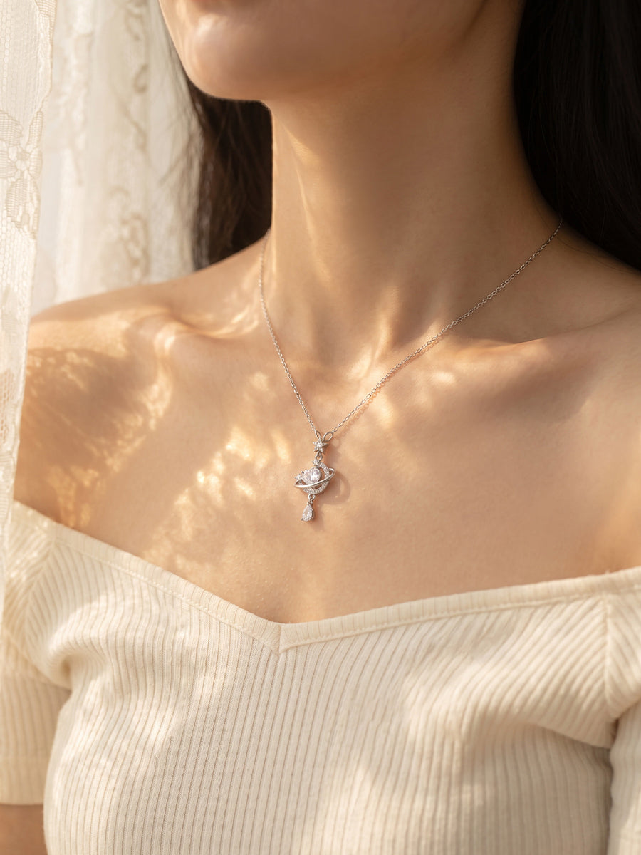Saturn's Heart Necklace