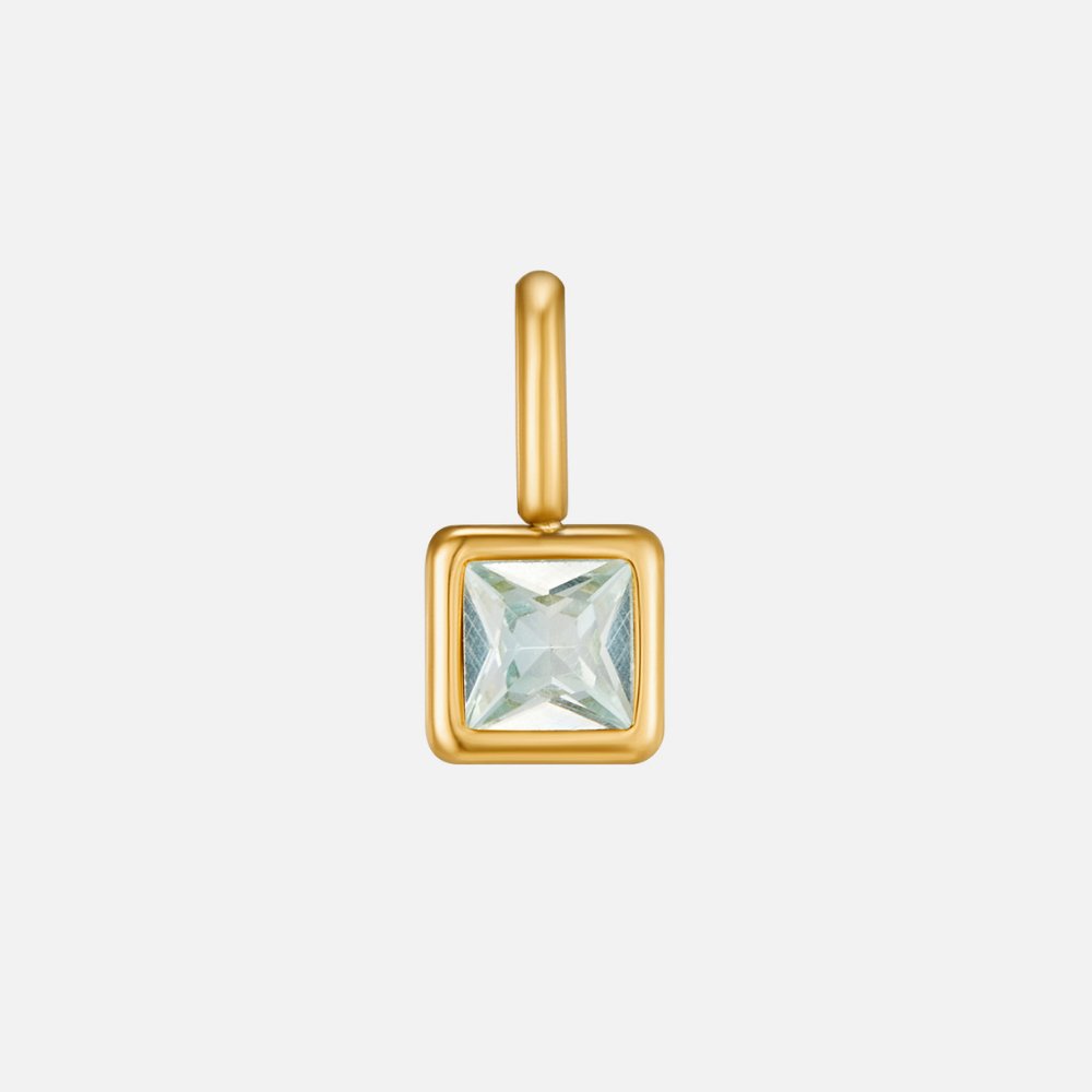 Square Pendant Birthstone Necklace