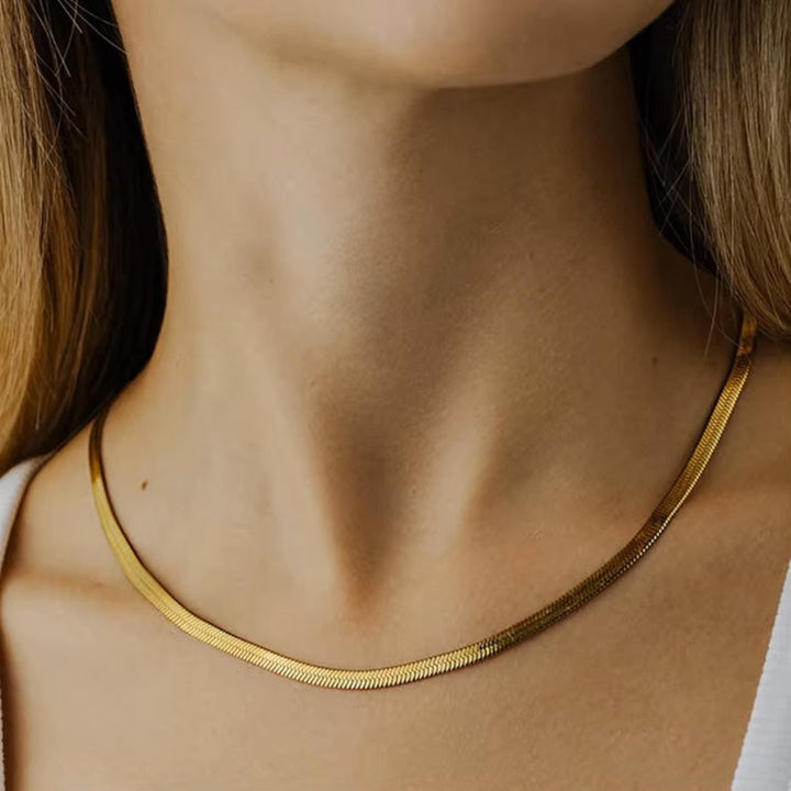 Classic herringbone necklace & bracelet