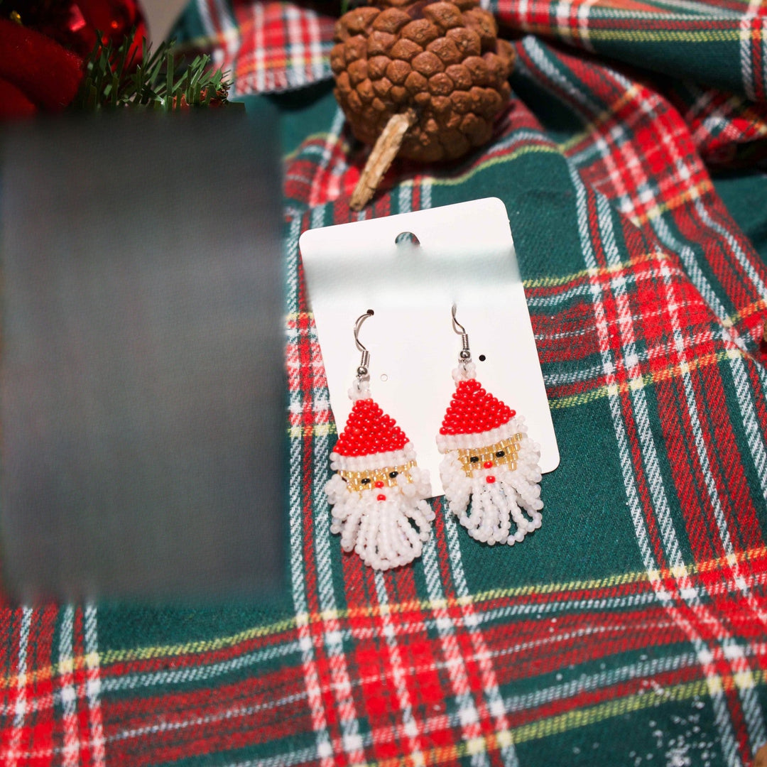 Boho Beaded Santa Claus Earrings