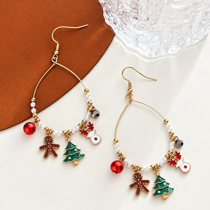 Festive Christmas Tree Charm Earrings