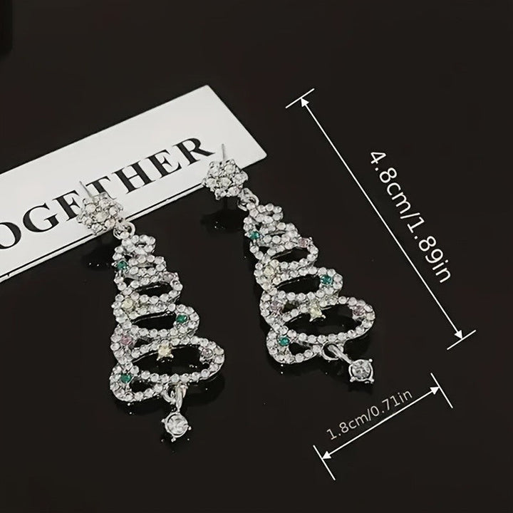 Elegant Christmas Tree Drop Earrings
