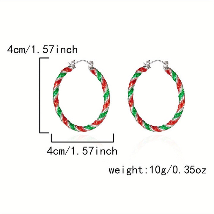 4pc Festive Twisted Hoop Earring Set