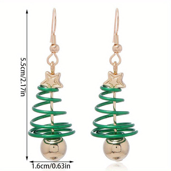 Festive Christmas Tree Drop Earrings