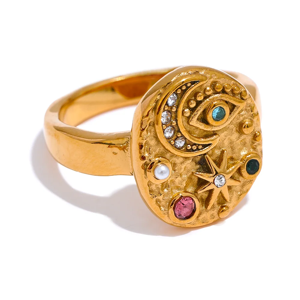 Harmony Moon & Star Ring - 18k Gold