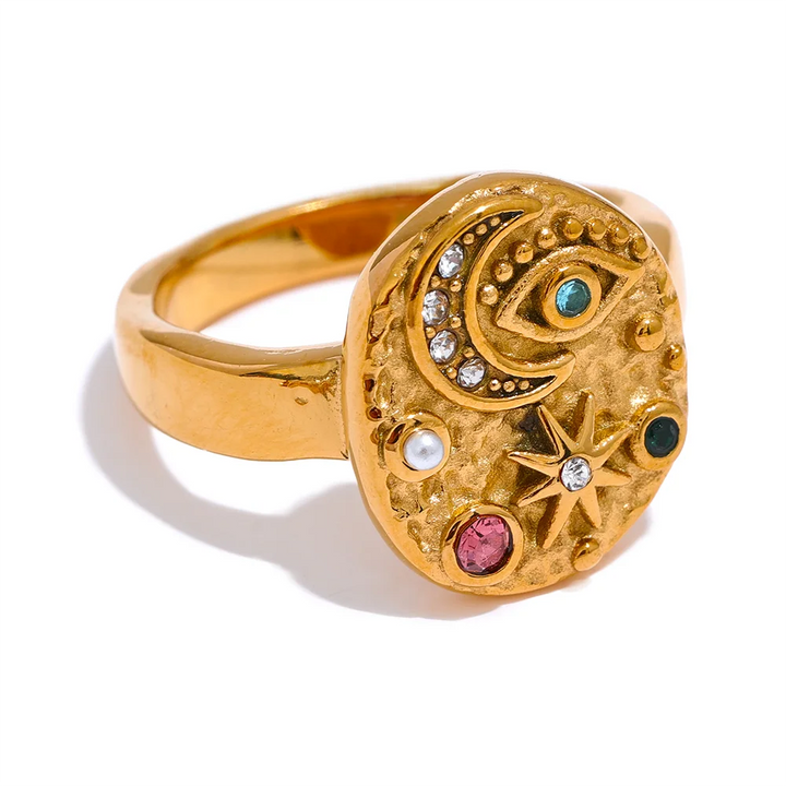 Harmony Moon & Star Ring - 18k Gold
