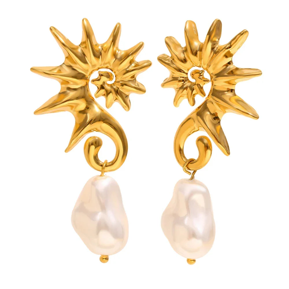 Pearl-Kissed Seahorse Earrings
