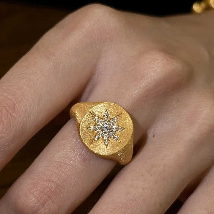 Starlit Octagon Cocktail Ring