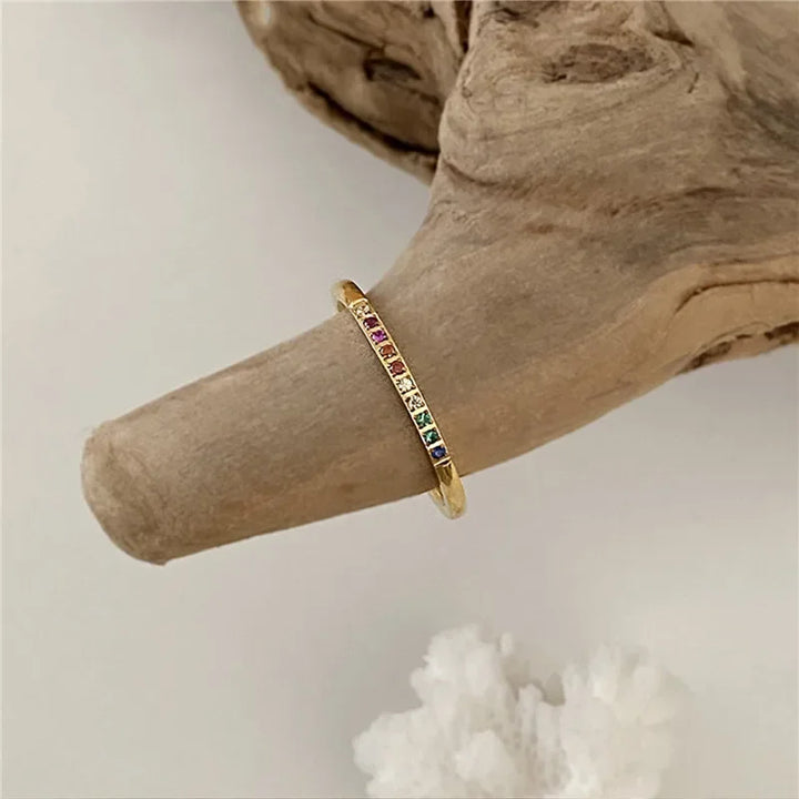 Rainbow Glow Zircon Ring