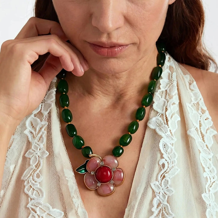 Verdant Bloom Vintage Necklace