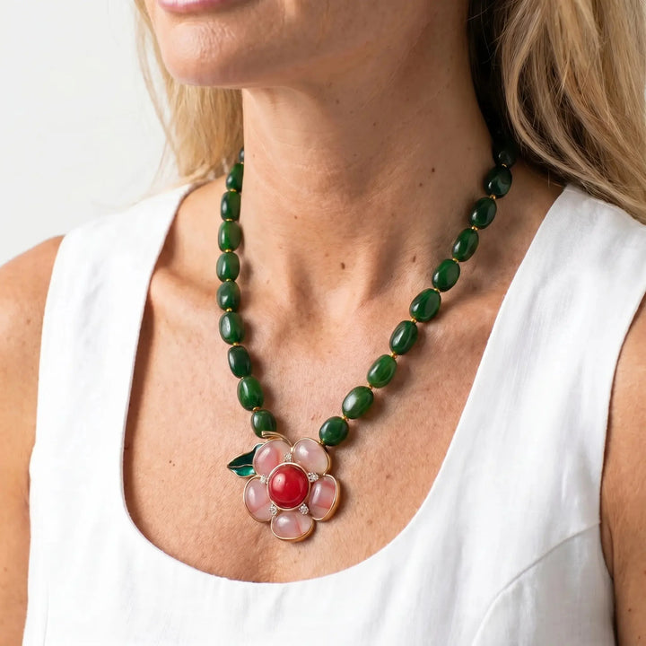 Verdant Bloom Vintage Necklace