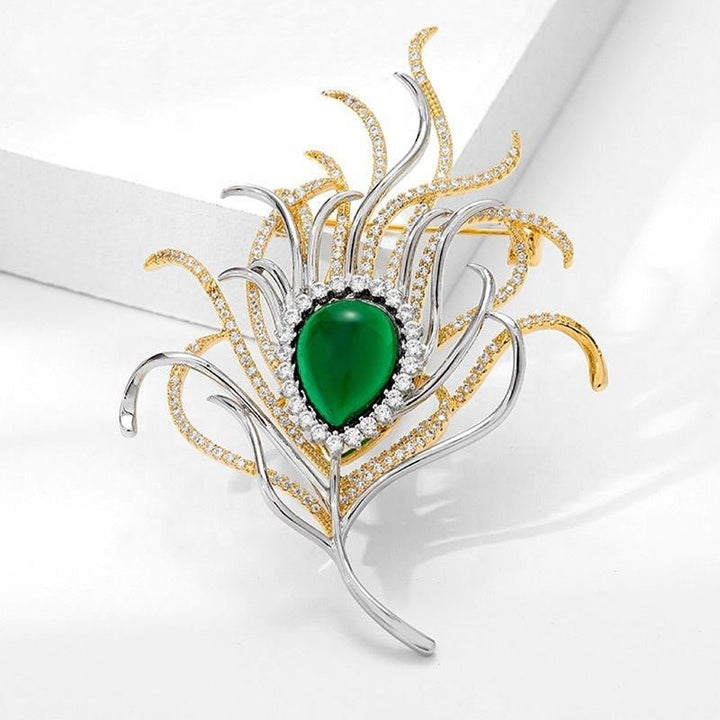 Verdant Flame Brooch