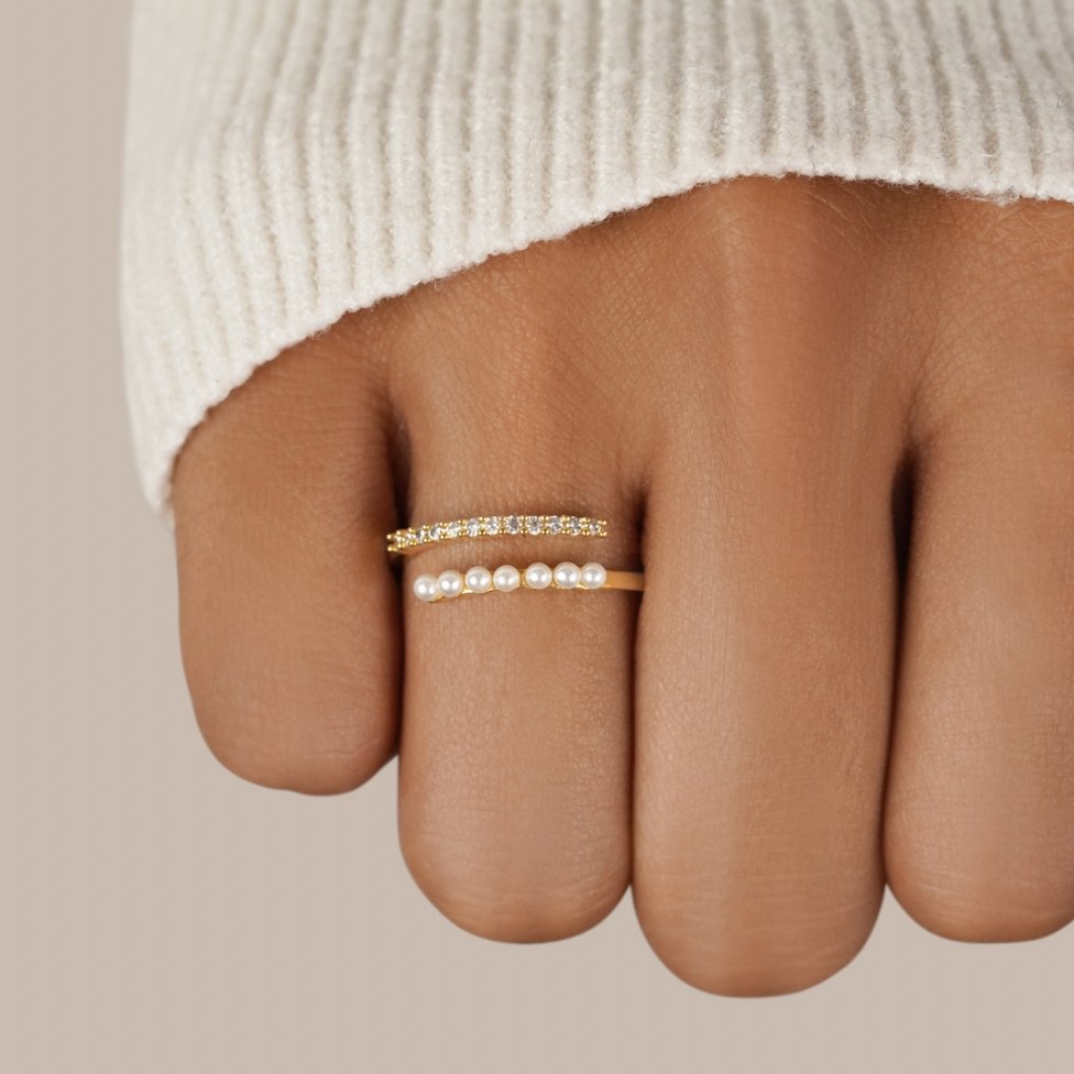 "Wrap Me" Pearl & Crystal Ring