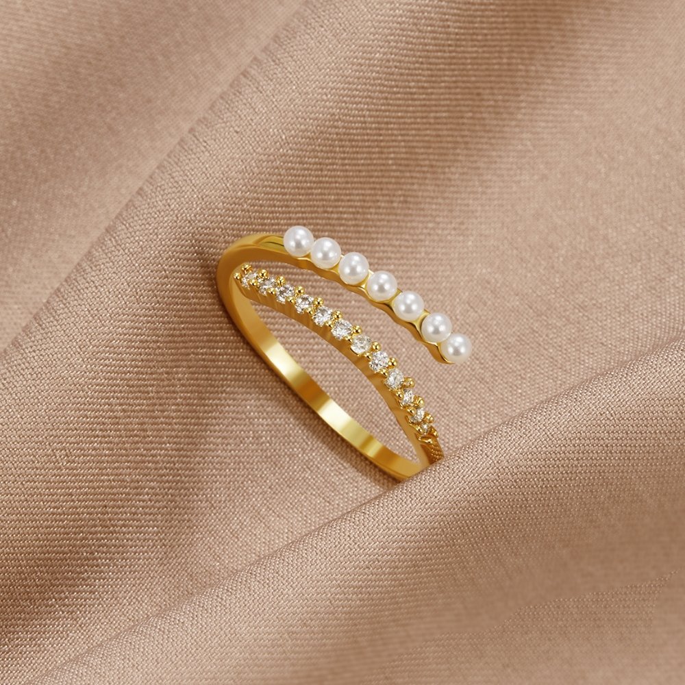 "Wrap Me" Pearl & Crystal Ring