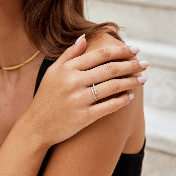 "Wrap Me" Pearl & Crystal Ring