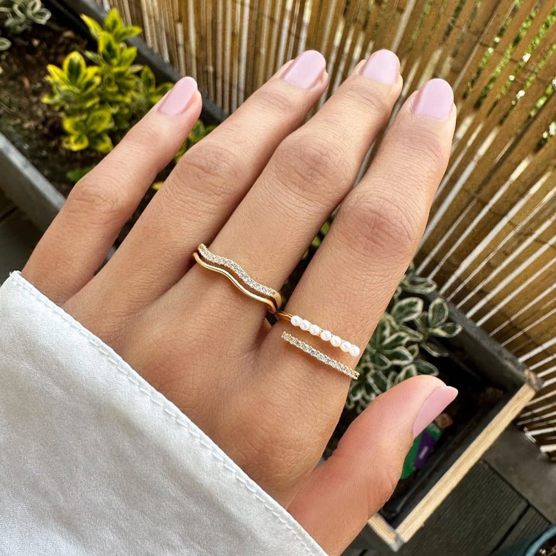 "Wrap Me" Pearl & Crystal Ring