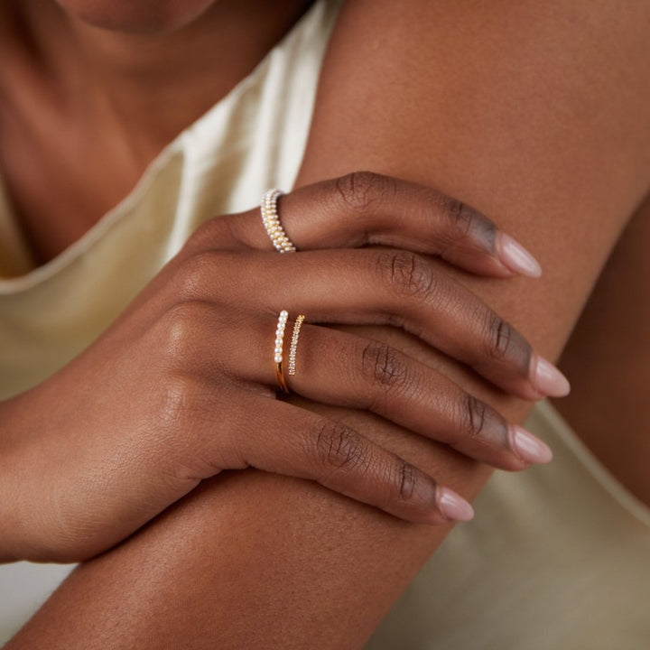 "Wrap Me" Pearl & Crystal Ring